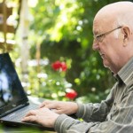 Old man on laptop