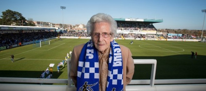 Britain’s oldest female football fan rewarded for loyalty aged 100!