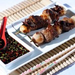 Oriental Lamb, Shallot and Citrus Kebabs with Soy and Honey Dipping Sauce