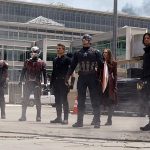 Chris Evans, Elizabeth Olsen, Jeremy Renner, Paul Rudd, Anthony Mackie, and Sebastian Stan in Captain America: Civil War - Credit IMDB