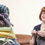 super knitter Julie Bruce knitting