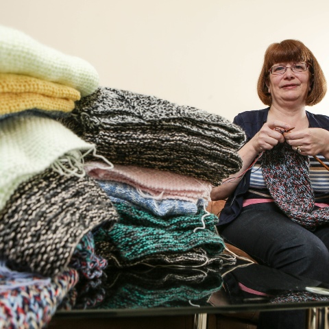 Super-knitter Julie Bruce from Huddersfield