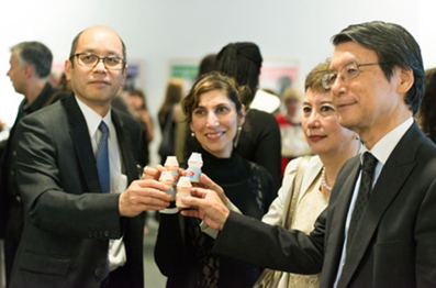 Yakult UK Managing Director Hiroyasu Matsubara together with His Excellency Keiichi Hayashi and Mrs Hayashi