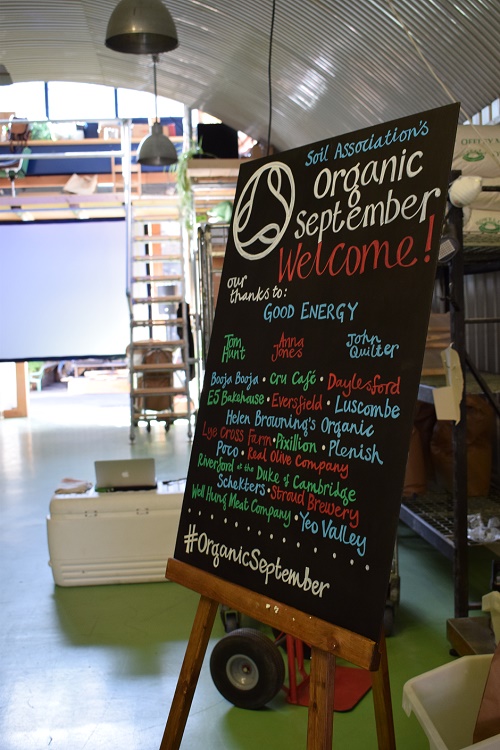 Organic September chalkboard for information