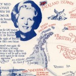 falklands postcard with Margaret Thatcher