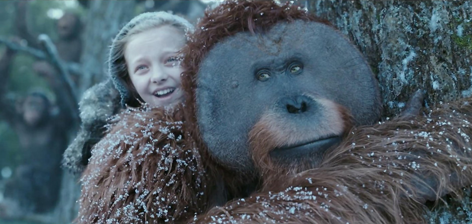 Karin Konoval and Amiah Miller in War for the Planet of the Apes - Credit IMDB