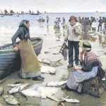 Fishsale on a Cornish Beach by Stanhope Forbes
