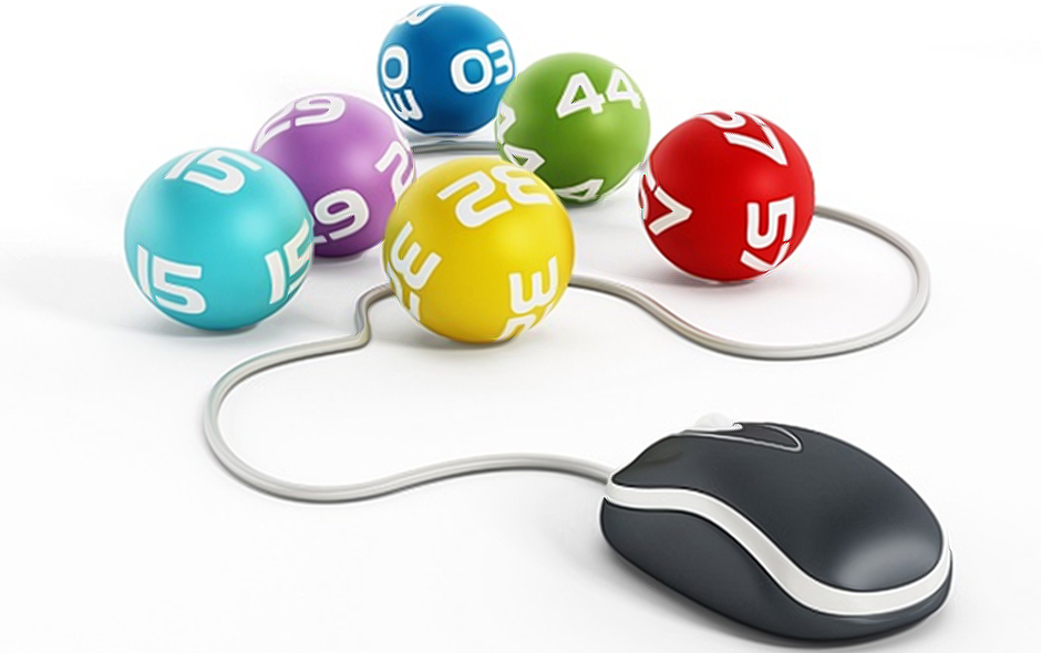 US Powerball lottery balls and mouse
