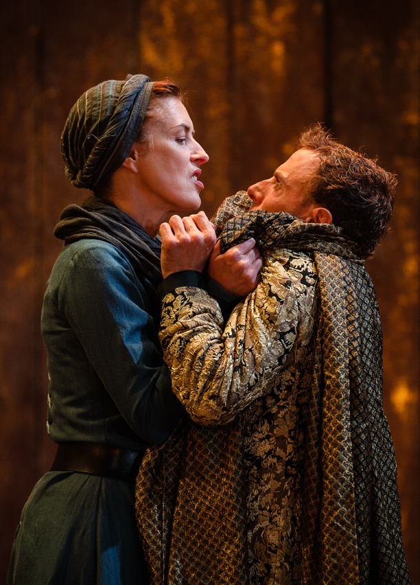 Samuel Collings and Gina McKee in Boudica - Credit Steve Tanner