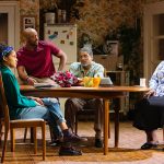 Oliver Alvin-Wilson, Franc Ashman, Ricky Fearon, Rebekah Murrell and Cecilia Noble in Nine Night - Credit Helen Murray