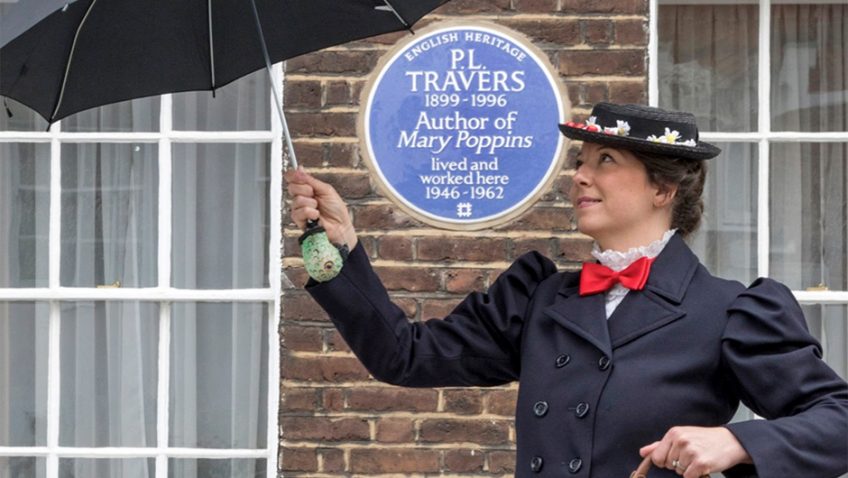 Mary Poppins author celebrated with a blue plaque