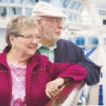 Old couple on a cruise