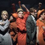 Anne-Marie Duff, Arthur Darvill and cast in Sweet Charity - Credit Johan Persson