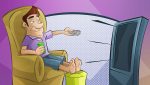 Man watching TV cartoon - Free for commercial use No attribution required - Credit Pixabay
