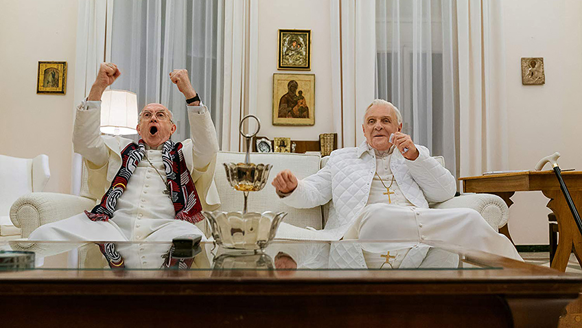 Anthony Hopkins and Jonathan Pryce in The Two Popes - Credit IMDB