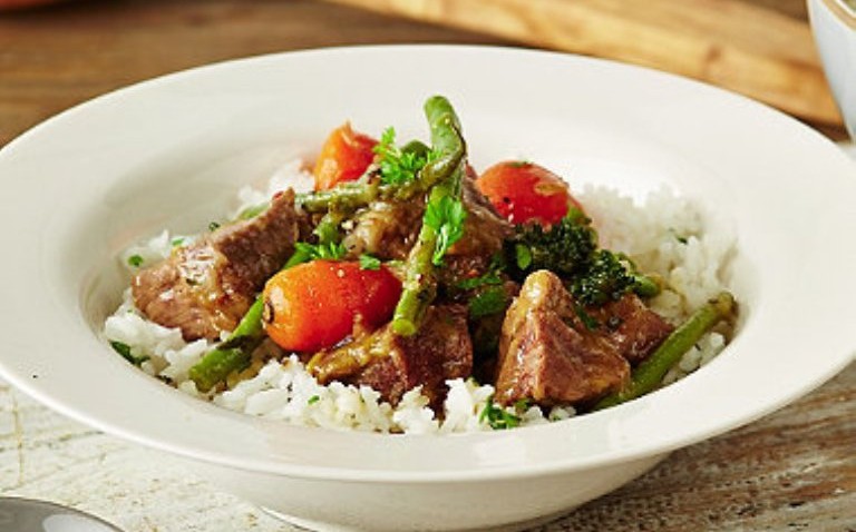 Spring Lamb Casserole With Minted Rice