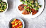 Cajun chicken with avocado salad & mango salsa