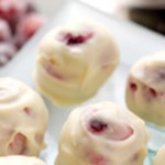 White chocolate and BerryWorld cranberry truffles
