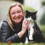 Catherine Lang and cat Yoda