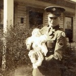 Joe Stowe and baby Ronald in 1943 - Credit SWNS - Copyright SWNS Group