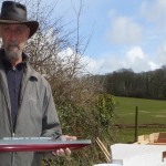 Martin Hall-Kenny with his giant replica of the HMS Hood