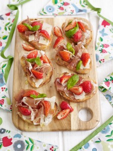 BerryWorld Strawberry Parma Ham and Parmesan Crostini