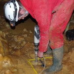 Drilling into the stalagmitic floor - Bruniquel Cave - Copyright Michel SOULIER - SSAC / SWNS.com - Credit Michel SOULIER - SSAC / SWNS.com