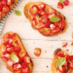 Strawberry, tomato & basil bruschetta