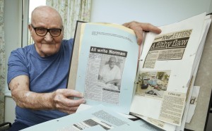 Norman MacRae a 90-year-old is trying to set world record for the most letters printed in newspapers