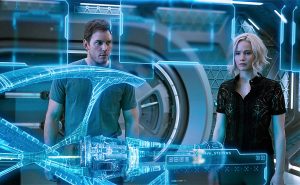 Chris Pratt and Jennifer Lawrence in Passengers - Credit IMDB