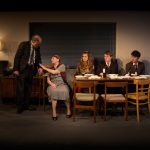 The cast in Filthy Business Hampstead Theatre - Photo by Dominic Clemence