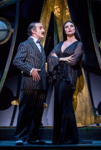 Cameron Blakely and Samantha Womack in The Addams Family - Credit Matt Martin