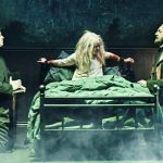 Adam Garcia, Peter Bowles and Clare Louise Connolly in The Exorcist - Credit Pamela Raith