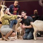 Sirine Saba, Farshid Rokey, Adnan Mustafa and Ishia Bennison in Goats - Credit Johan Persson