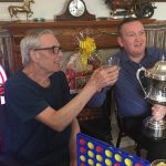 World darts champion Glen Durrant with Middlesbrough Grange resident Peter Evans