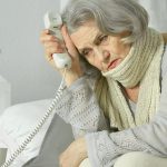 Eldery woman on phone