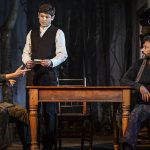 Heida Reed, Iwan Rheon and Paul Nicholls in Foxfinder - Credit Pamela Raith