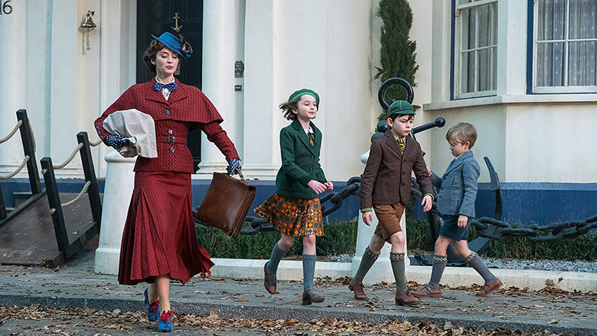 Emily Blunt, Pixie Davies, Nathanael Saleh, and Joel Dawson in Mary Poppins Returns - Photo Credit: Jay Maidment - Copyright 2017 Disney Enterprises, Inc. All Rights Reserved.