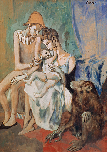 The Acrobat Family, 1905 (gouache on paper) by Pablo Picasso - Copyright DACS