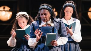 Saffron Coomber, Adelle Leonce and Clare Perkins in Emilia - Credit Helen Murray