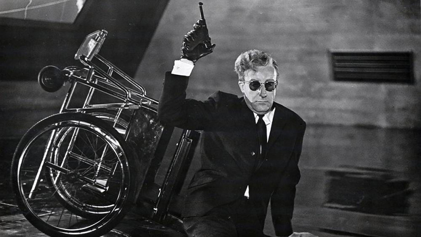 Peter Sellers in Dr. Strangelove or: How I Learned to Stop Worrying and Love the Bomb - Credit IMDB