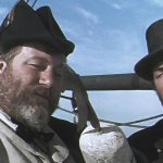 Gregory Peck and James Robertson Justice in Moby Dick - Credit IMDB