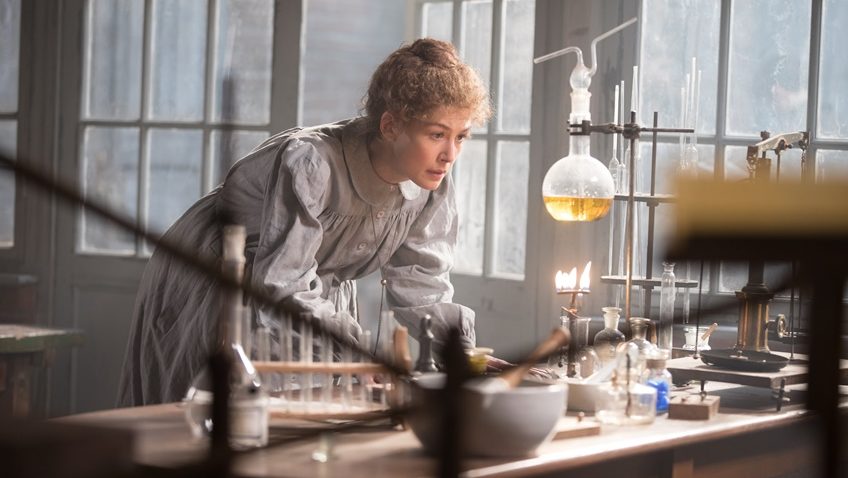 This Marie Curie biopic is distinguished by a thought provoking feminist and futuristic angle.